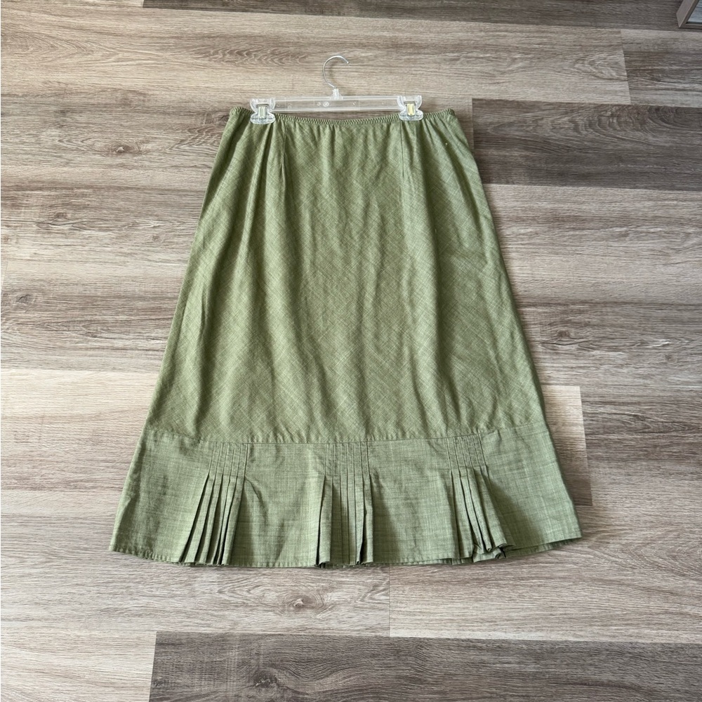 Banana Republic cotton pleated hem skirt 14 - Picture 2 of 5